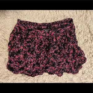 Pink & Black Floral Skirt
